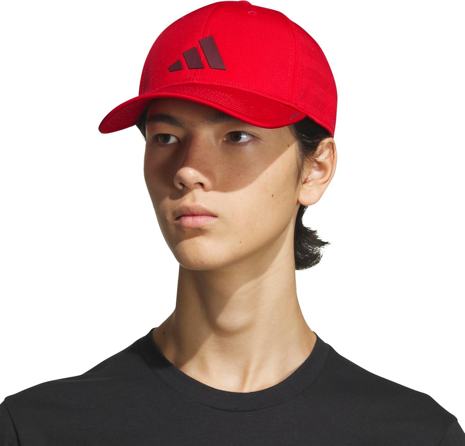 image:imageadidas Mens Gameday 5 Stretch Fit Hat Athletic Structured Baseball CapBetter ScarletShadow Red4