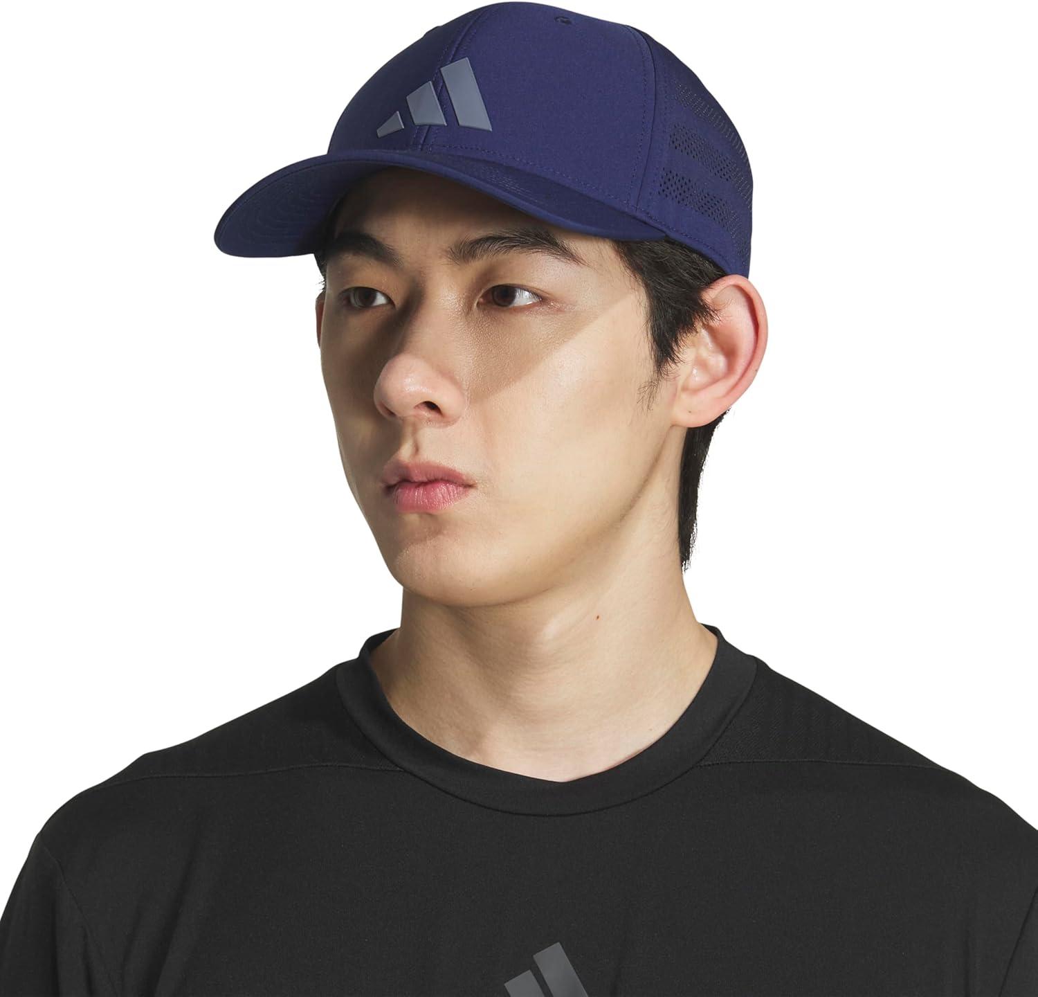 image:imageadidas Mens Gameday 5 Stretch Fit Hat Athletic Structured Baseball CapDark BlueOnix Grey4