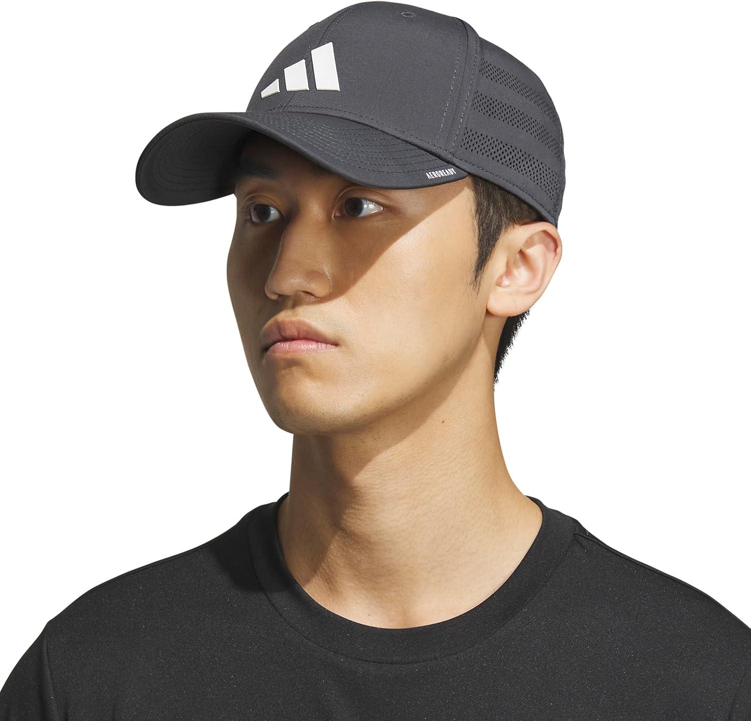 image:imageadidas Mens Gameday 5 Stretch Fit Hat Athletic Structured Baseball CapGrey SixWhite4