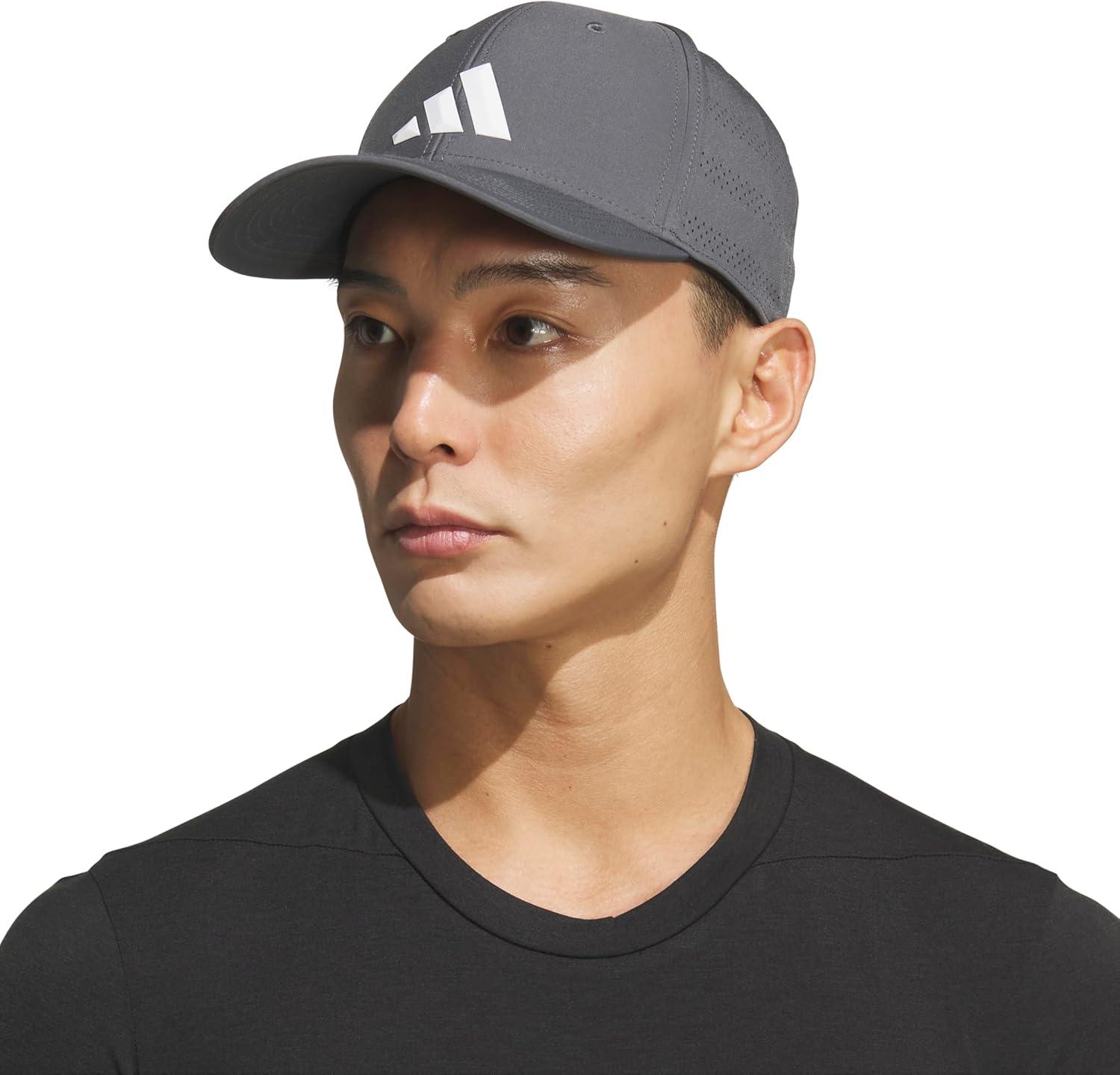 image:imageadidas Mens Gameday 5 Stretch Fit Hat Athletic Structured Baseball CapGrey SixWhite5