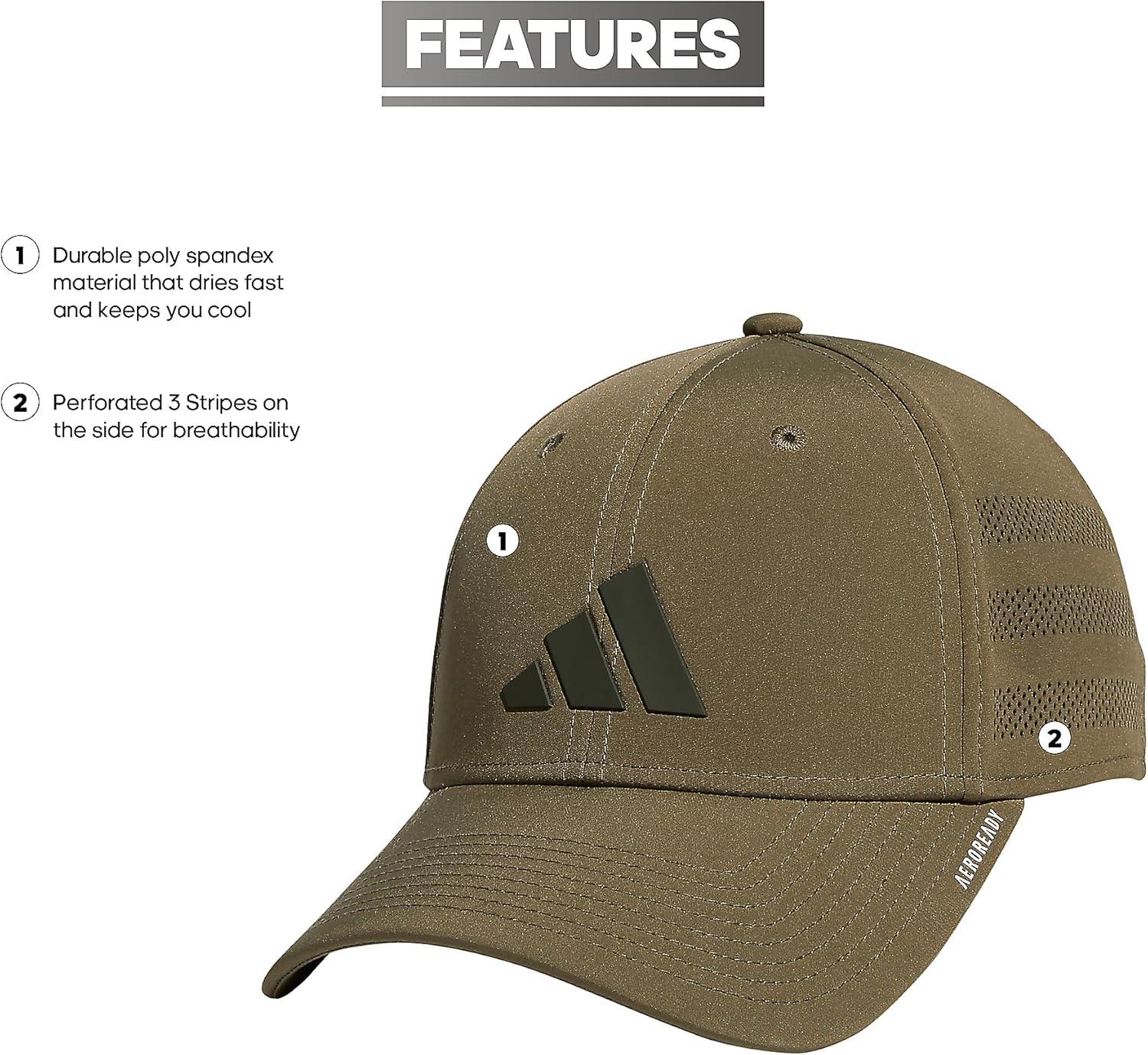 image:imageadidas Mens Gameday 5 Stretch Fit Hat Athletic Structured Baseball CapOlive Strata GreenShadow Olive Green4