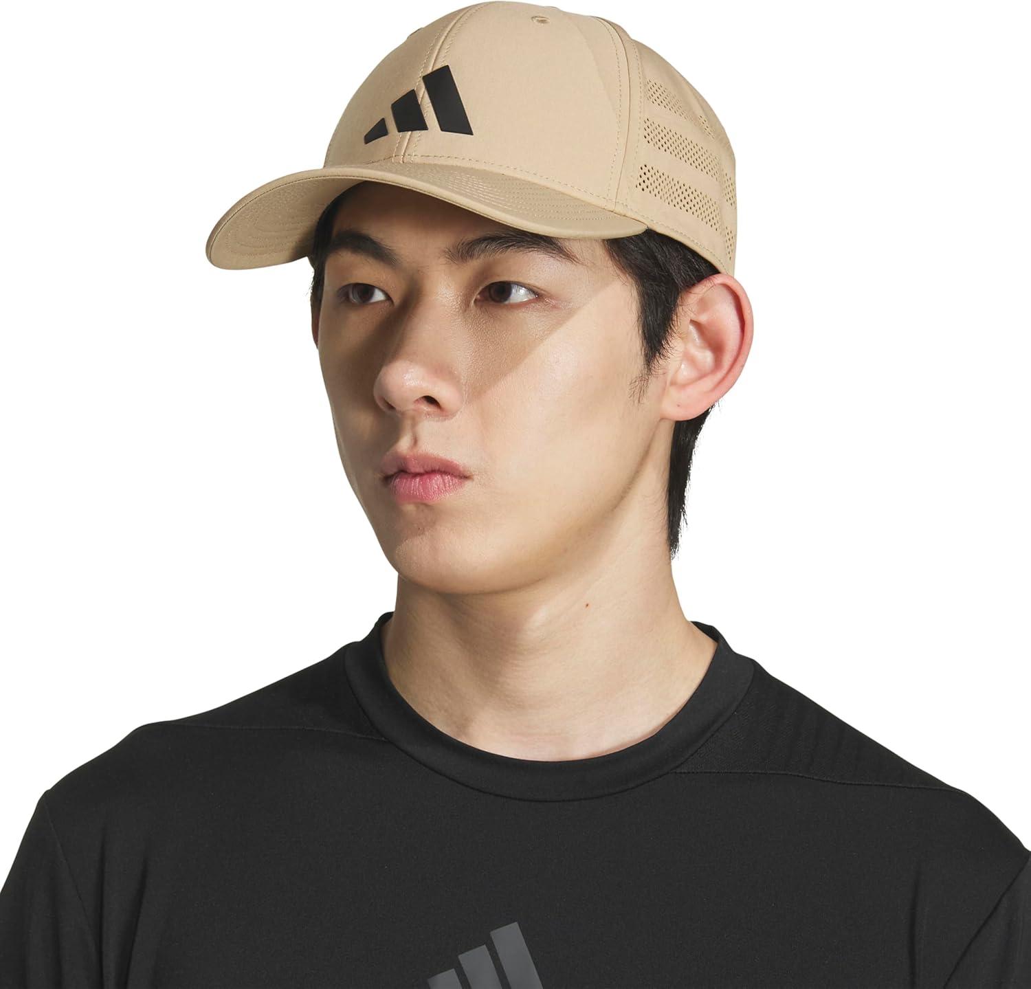 image:imageadidas Mens Gameday 5 Stretch Fit Hat Athletic Structured Baseball CapWarm Sandstone BeigeBlack4