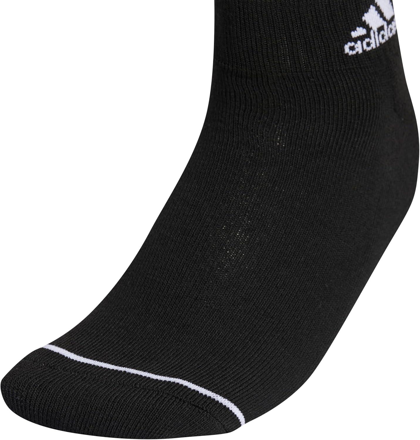 image:imageadidas Womens Cushioned Sport High Quarter Socks 3 Pairs Durable amp ComfortableBlackWhite3stripe3