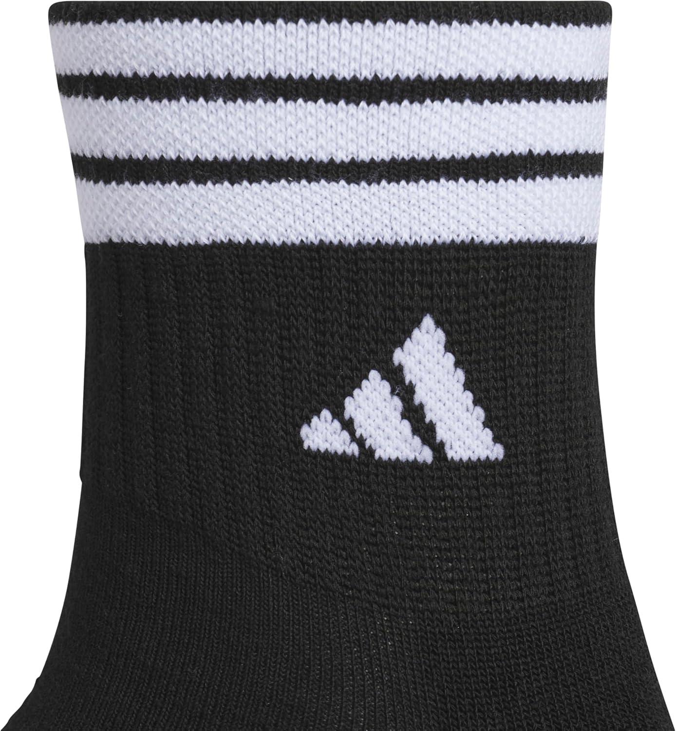 image:imageadidas Womens Cushioned Sport High Quarter Socks 3 Pairs Durable amp ComfortableBlackWhite3stripe4