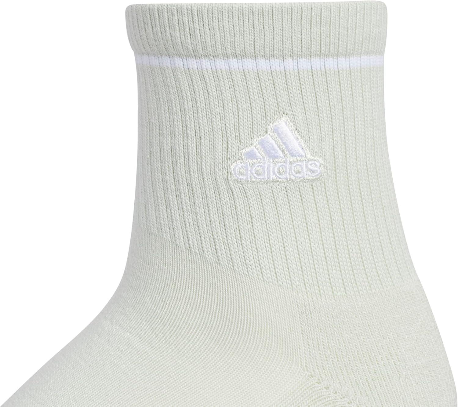 image:imageadidas Womens Cushioned Sport High Quarter Socks 3 Pairs Durable amp ComfortableLinen GreenWonder BeigeWhite2