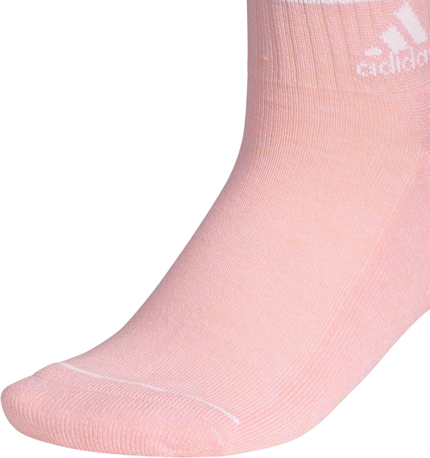 image:imageadidas Womens Cushioned Sport High Quarter Socks 3 Pairs Durable amp ComfortableSemi Pink SparkGreyWhite3stripe3