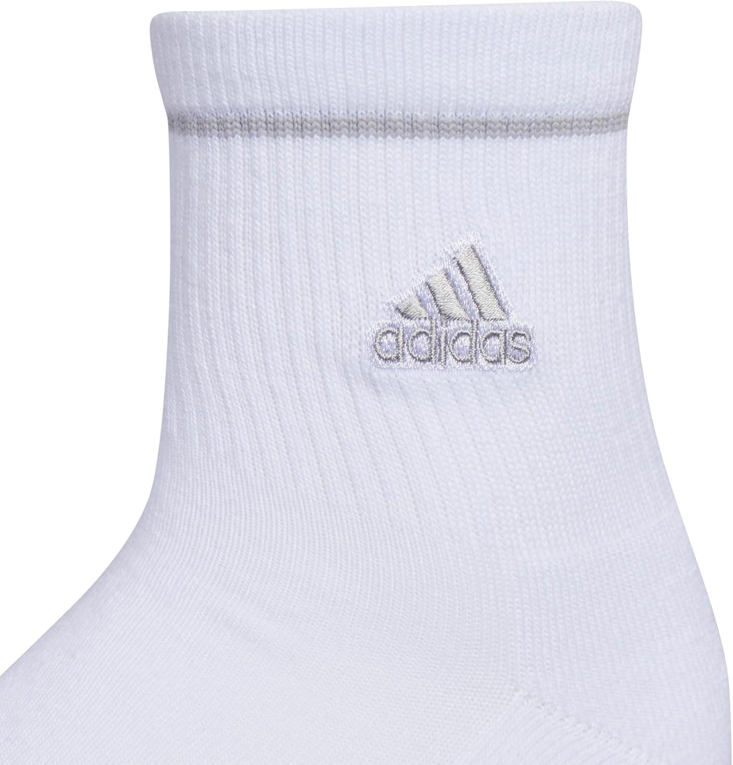 image:imageadidas Womens Cushioned Sport High Quarter Socks 3 Pairs Durable amp ComfortableWhiteClear Onix Grey2