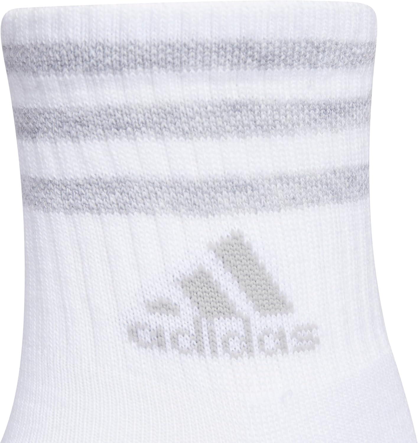 image:imageadidas Womens Cushioned Sport High Quarter Socks 3 Pairs Durable amp ComfortableWhiteClear Onix Grey3stripe3