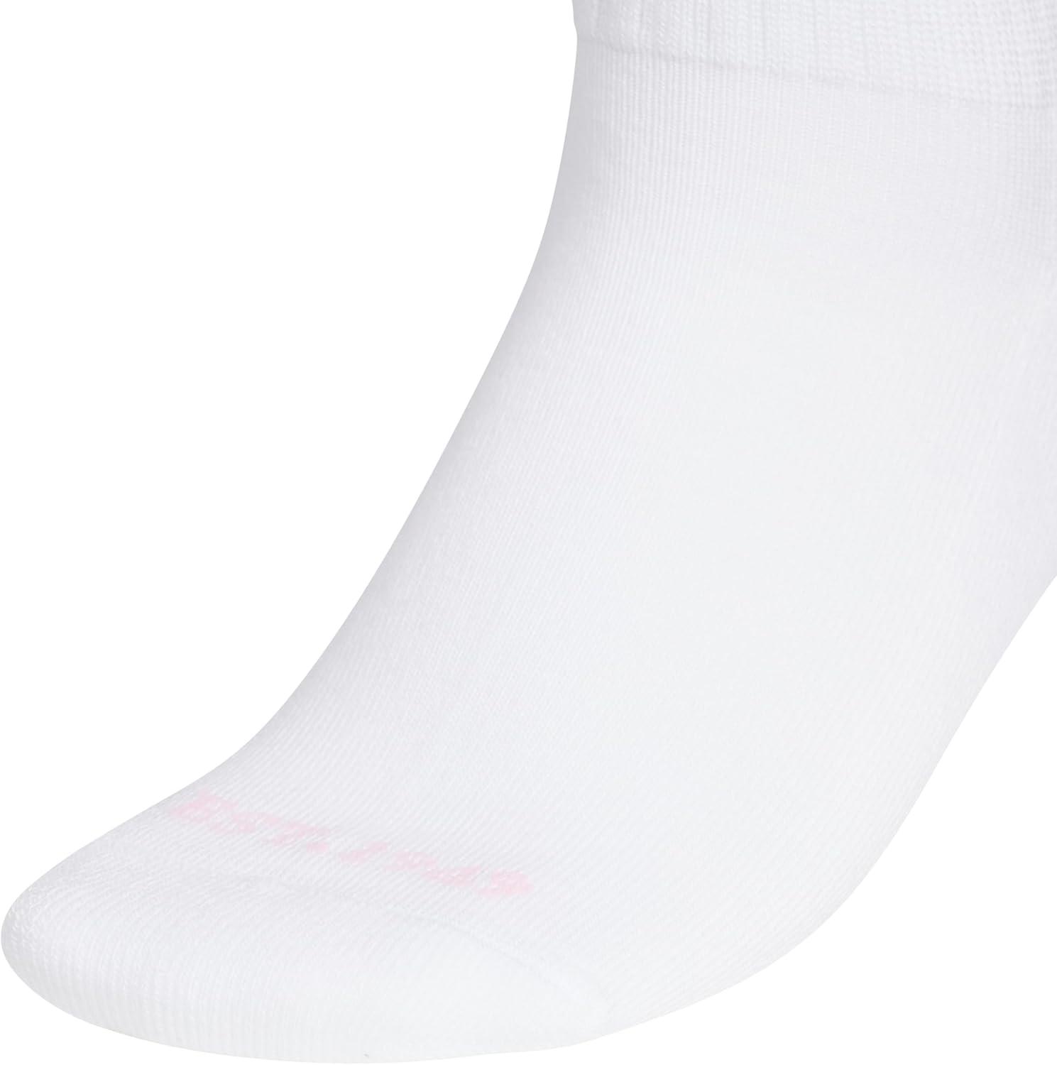 image:imageadidas Womens Cushioned Sport High Quarter Socks 3 Pairs Durable amp ComfortableWhiteClear PinkGrey3
