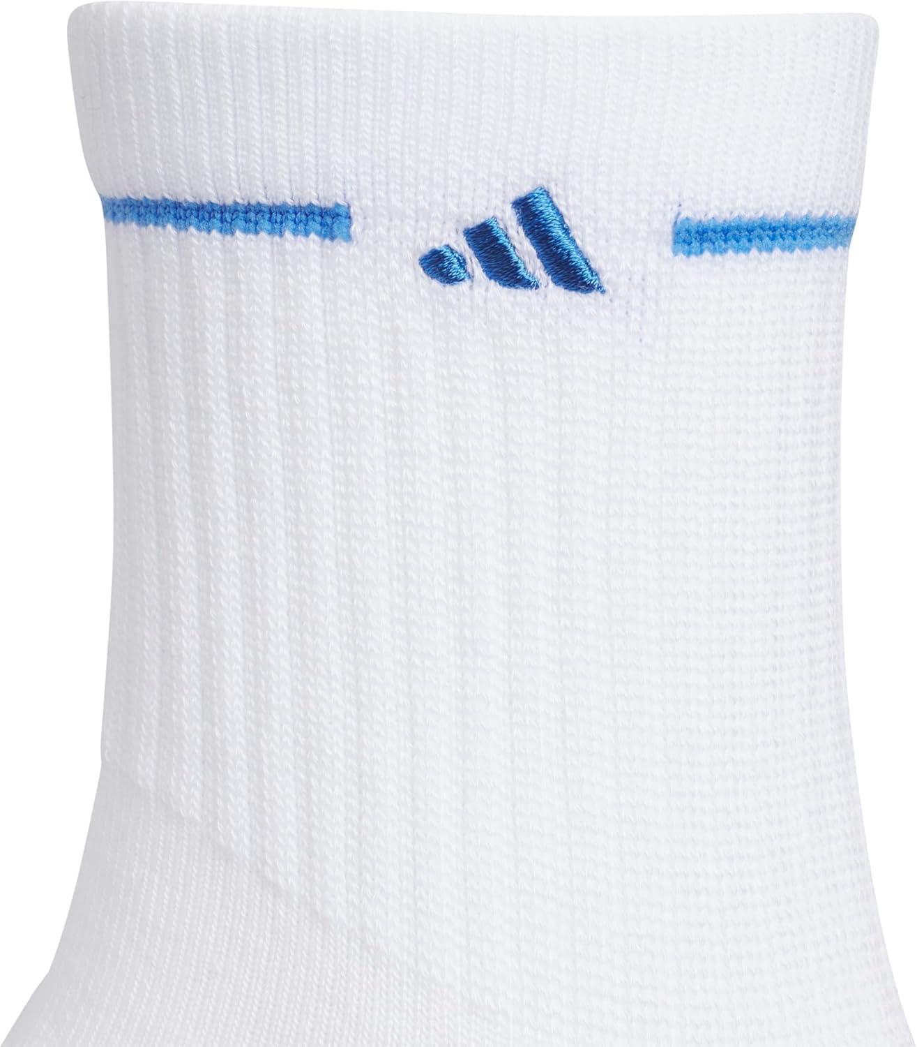 image:imageadidas Womens Cushioned Sport High Quarter Socks 3 Pairs Durable amp ComfortableWhiteRay BlueGrey3