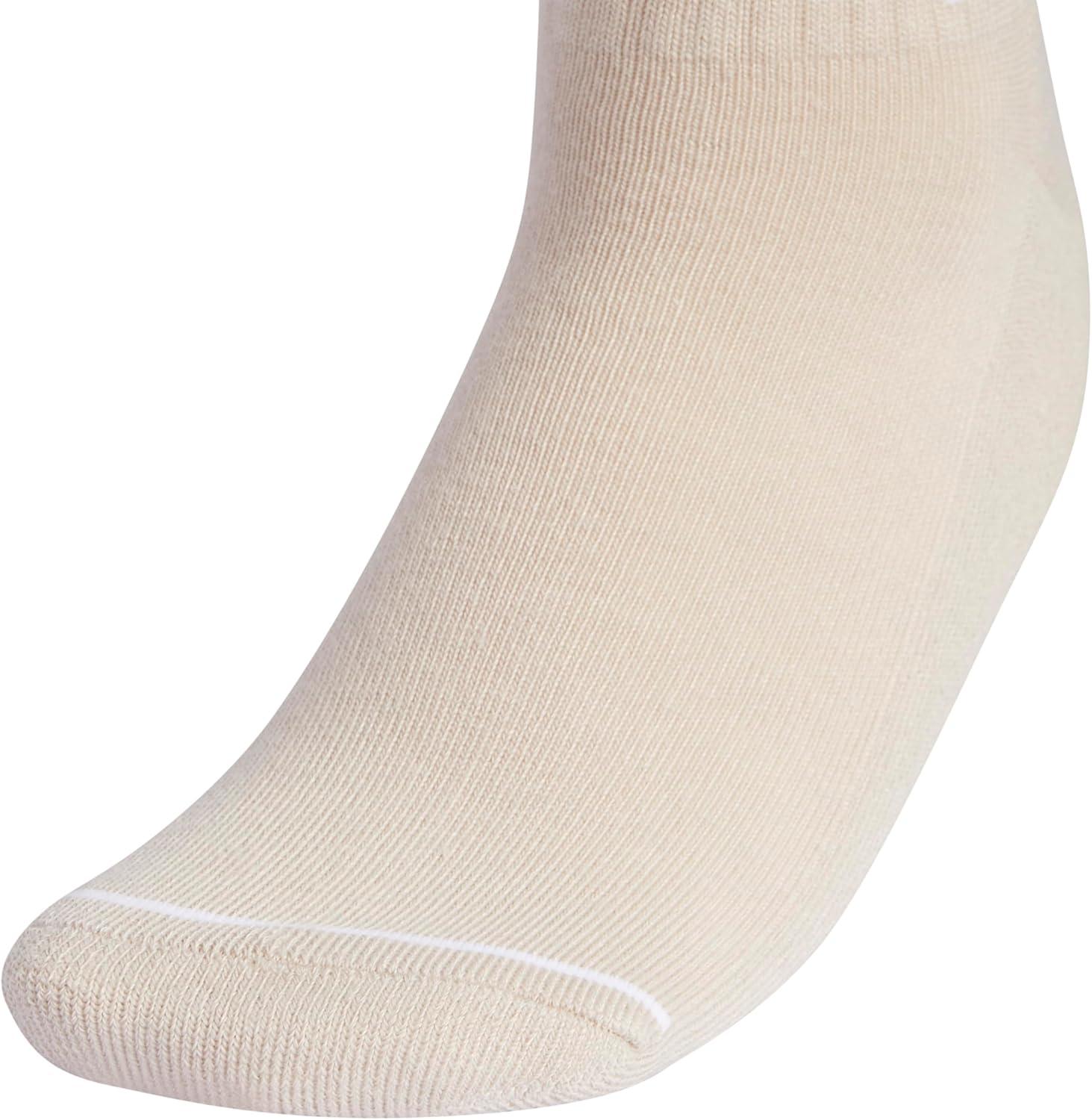image:imageadidas Womens Cushioned Sport High Quarter Socks 3 Pairs Durable amp ComfortableWonder BeigeWhiteAlumina Heather3stripe3