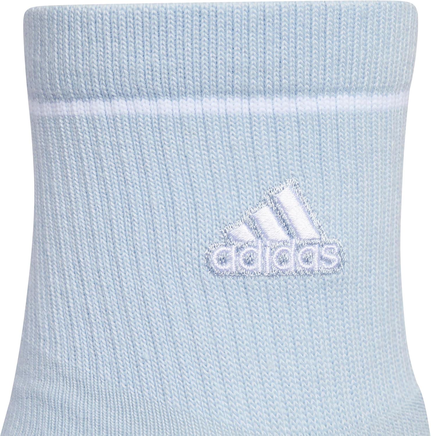 image:imageadidas Womens Cushioned Sport High Quarter Socks 3 Pairs Durable amp ComfortableWonder BlueCool Light HeatherWhite2