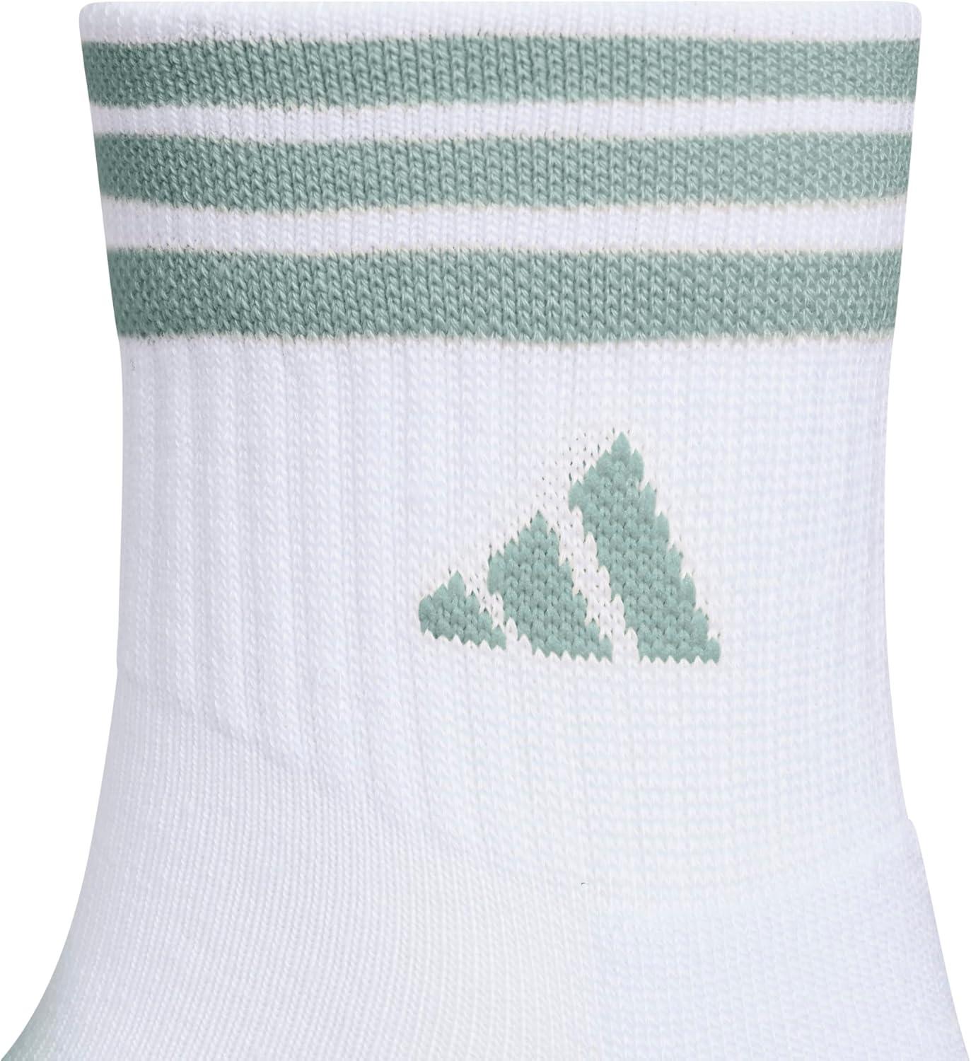 image:imageadidas Womens Cushioned Sport High Quarter Socks 3 Pairs Durable amp ComfortableWonder Sage GreenWonder WhiteWhite3stripe4