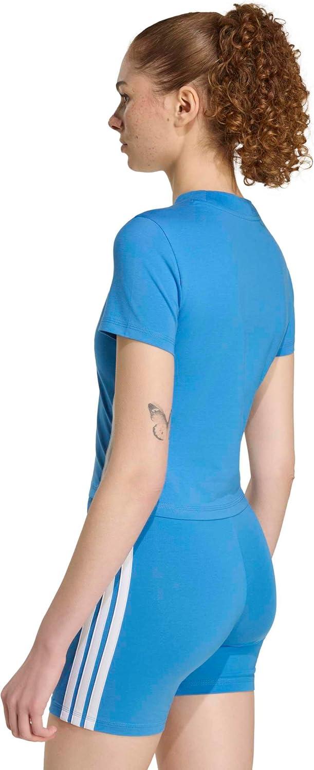 image:imageadidas Womens Essentials 3Stripes TShirtRay BlueWhite