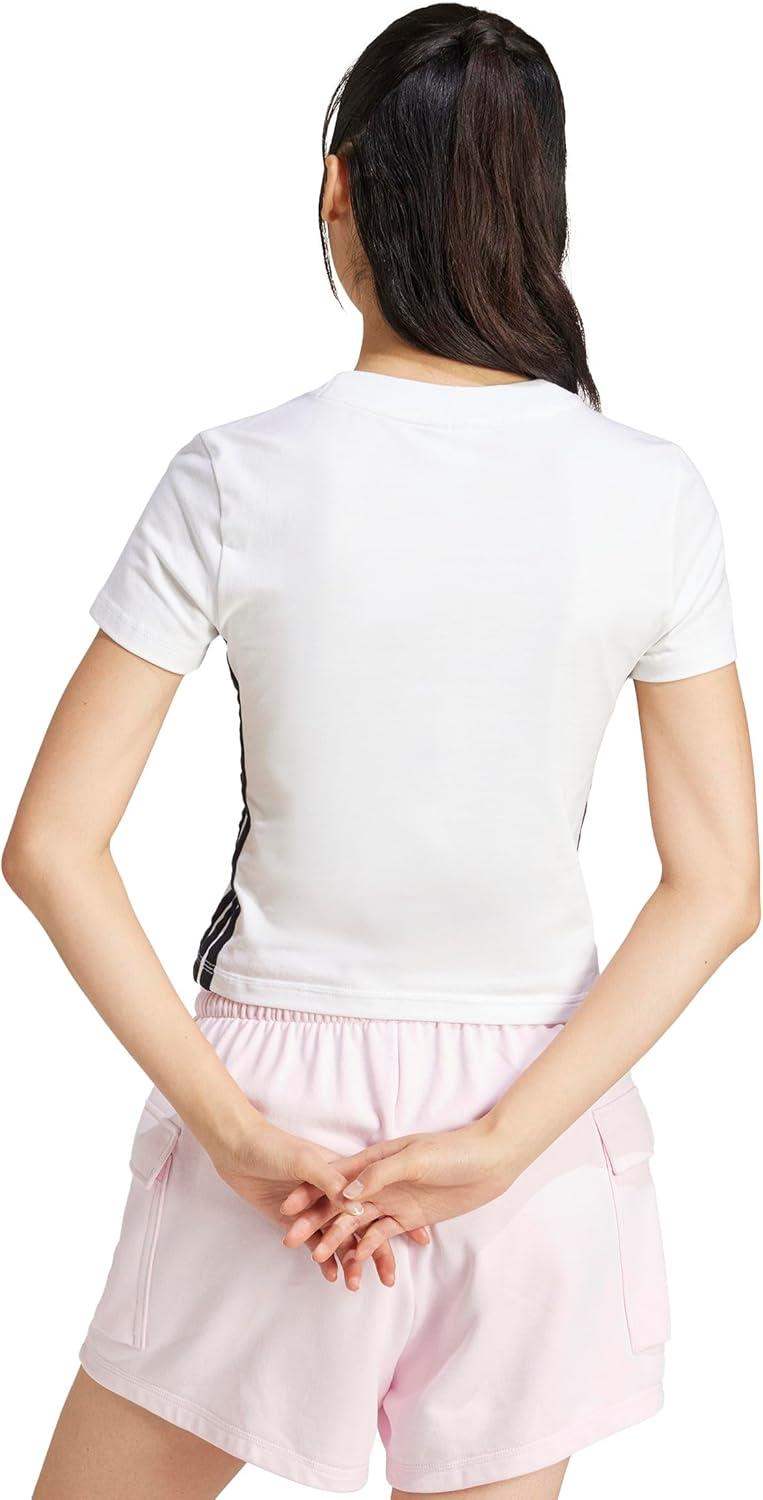 image:imageadidas Womens Essentials 3Stripes TShirtWhiteBlack