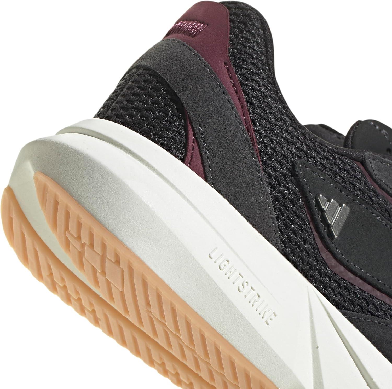 image:imageadidas Womens Lightstride SneakersCarbonSilver MetallicMaroon