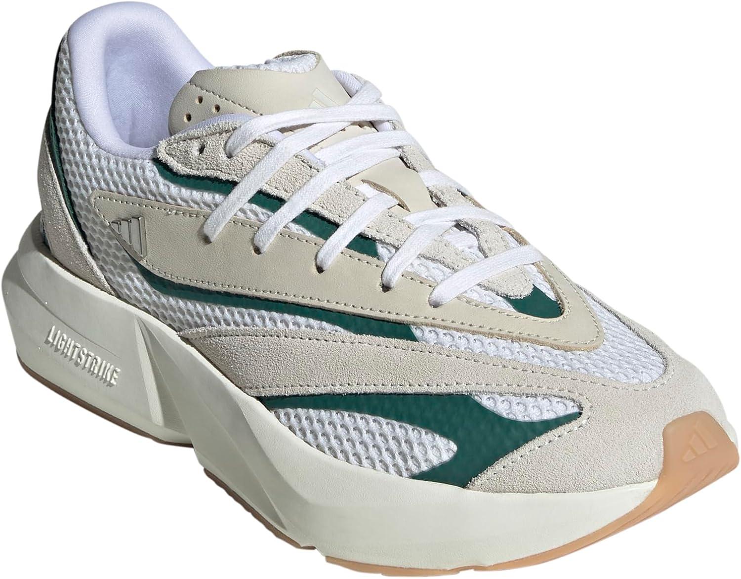 image:imageadidas Womens Lightstride SneakersOff WhiteSilver MetallicCollegiate Green