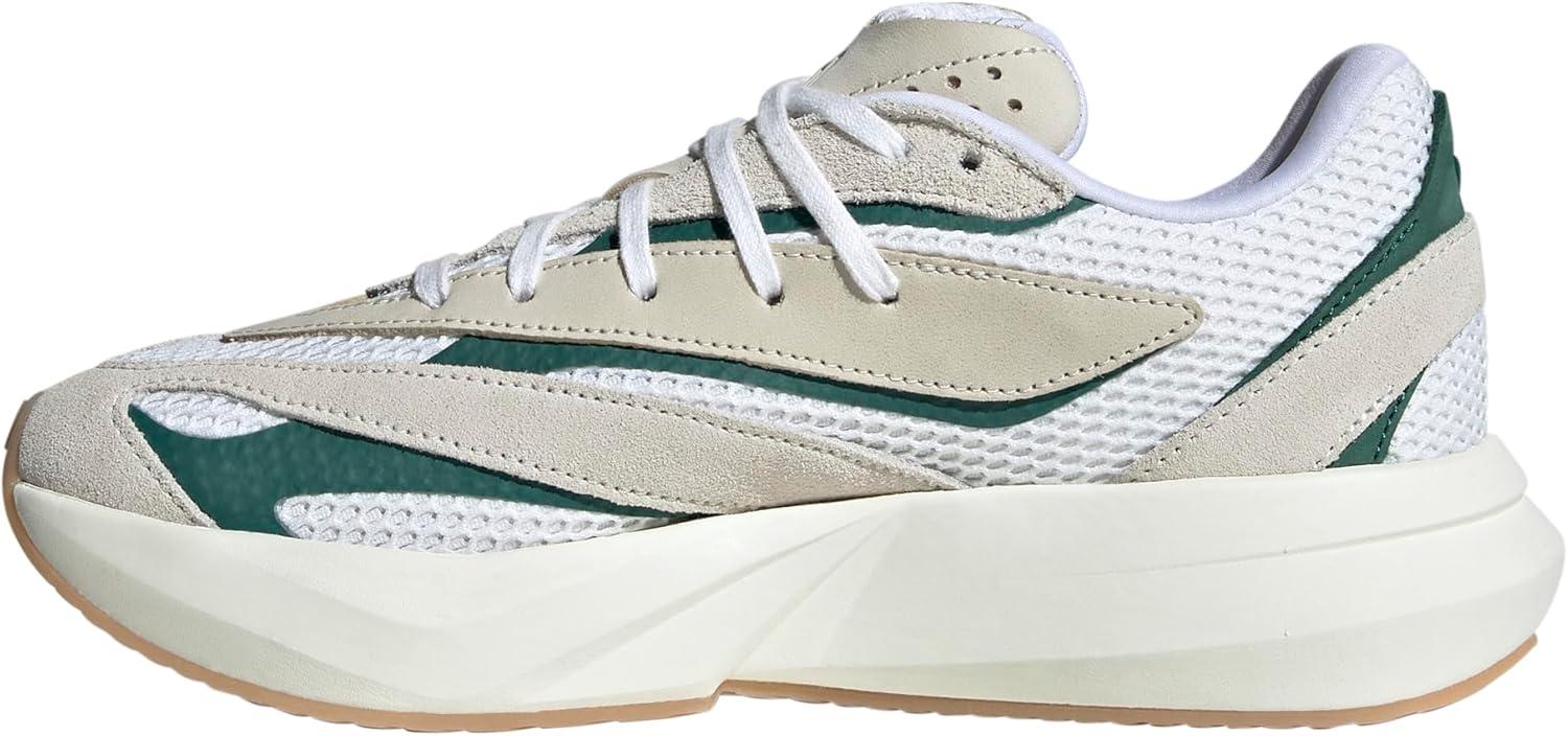 image:imageadidas Womens Lightstride SneakersOff WhiteSilver MetallicCollegiate Green