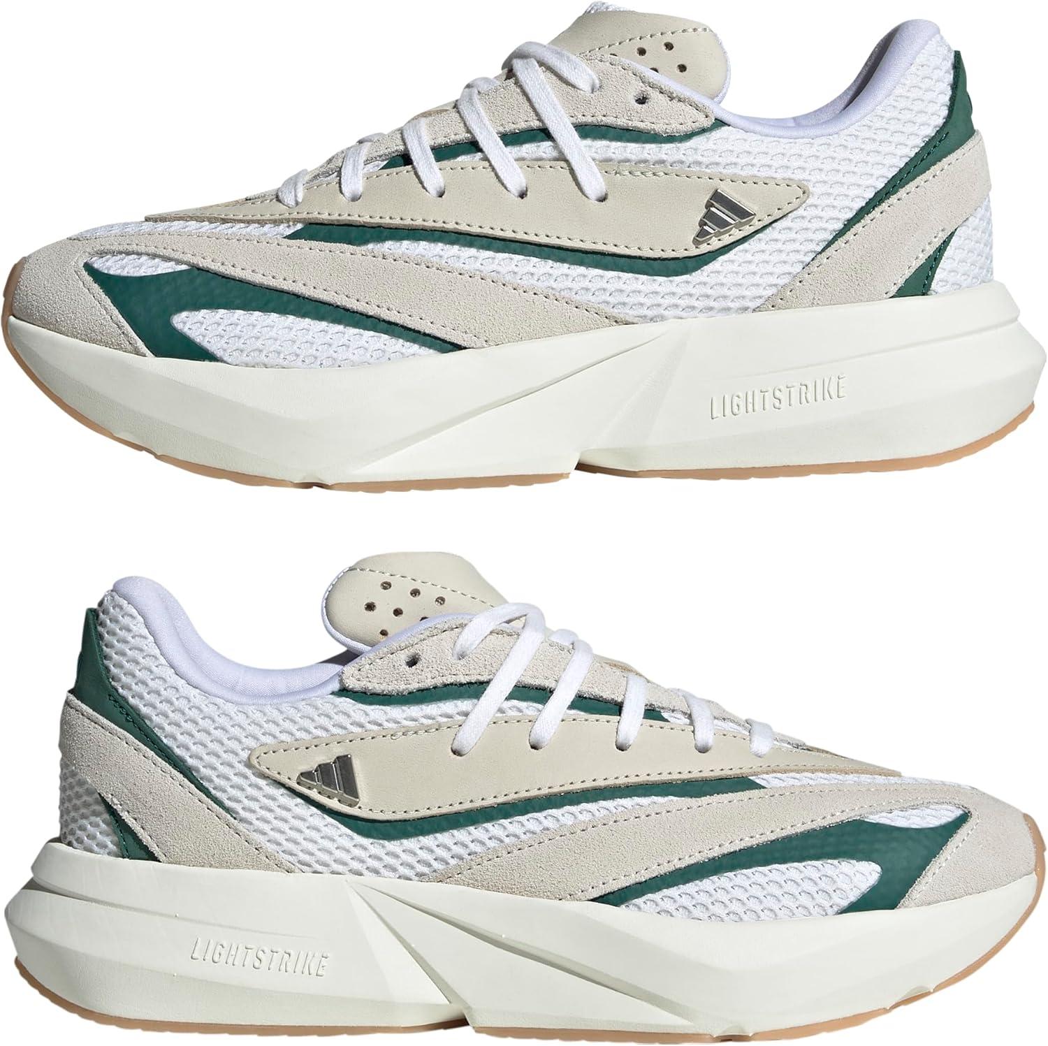 image:imageadidas Womens Lightstride SneakersOff WhiteSilver MetallicCollegiate Green
