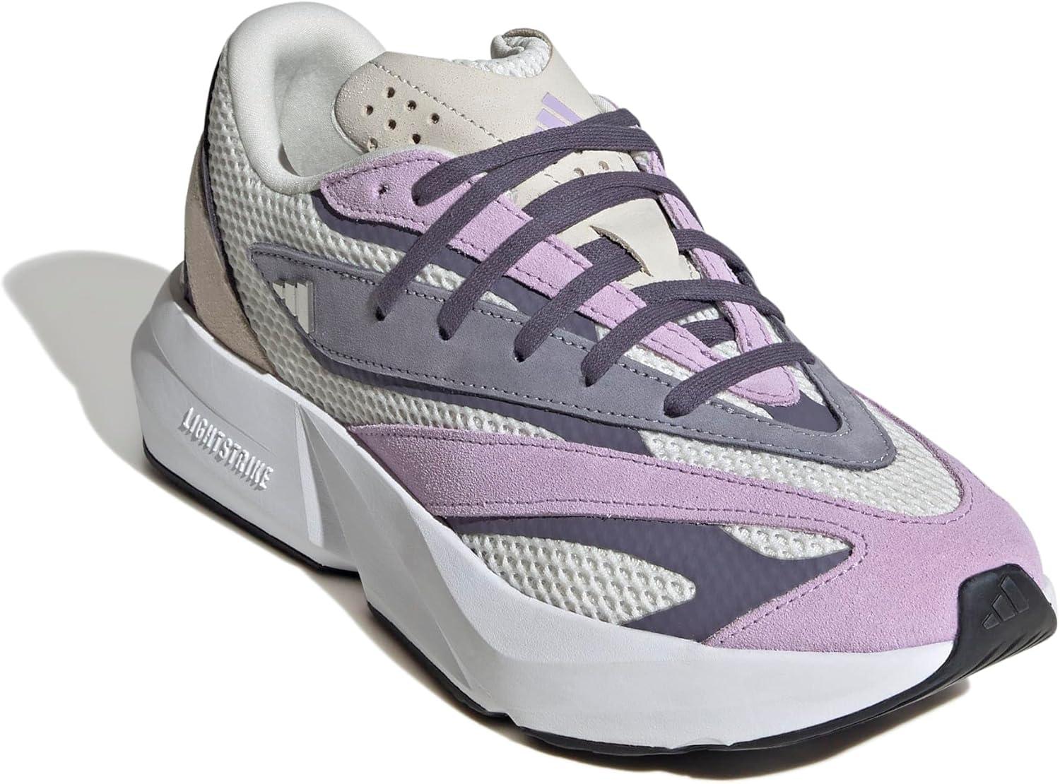 image:imageadidas Womens Lightstride SneakersOff WhiteSilver VioletPowder Plum