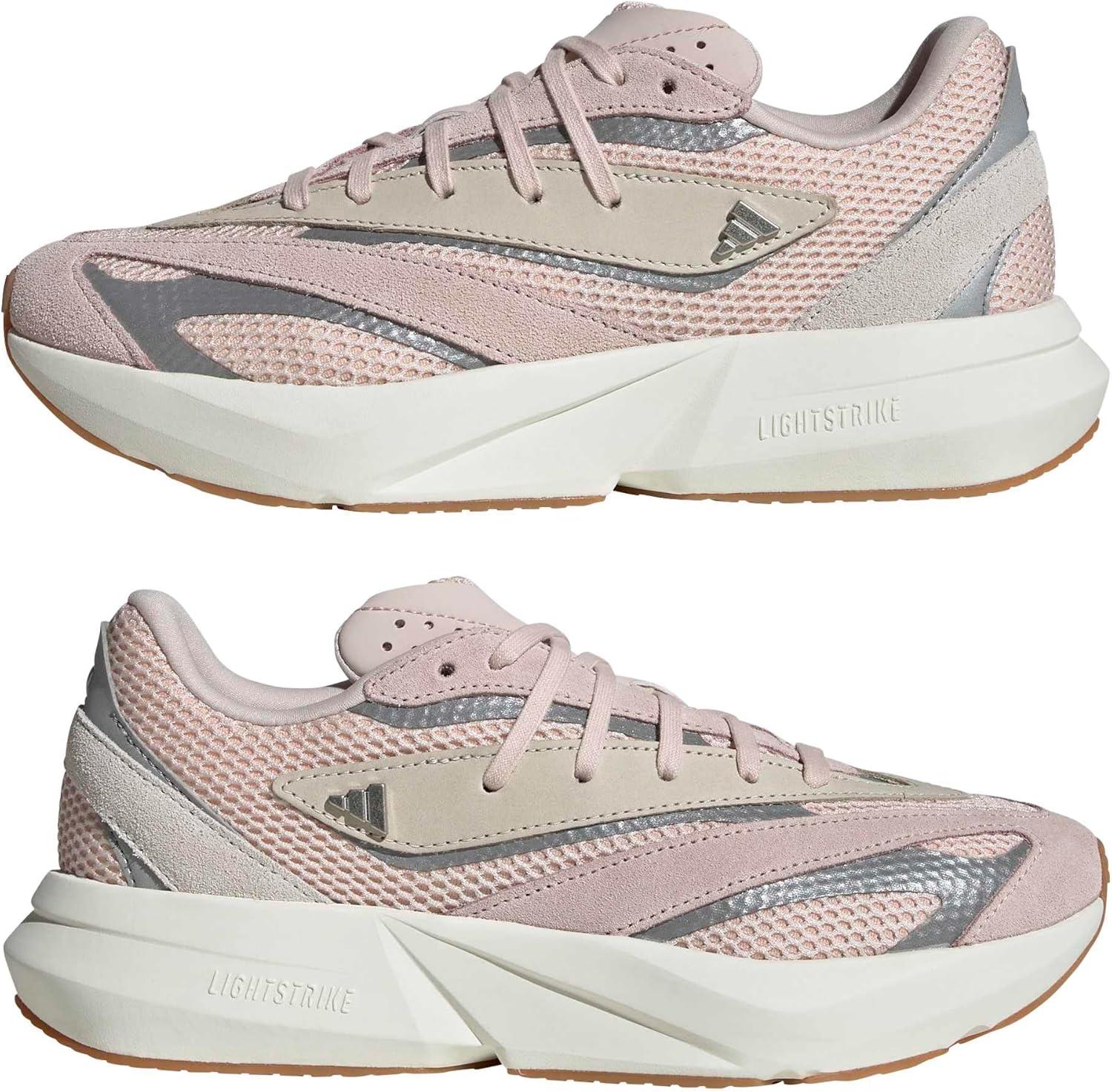image:imageadidas Womens Lightstride SneakersPutty MauveSilver MetallicOff White