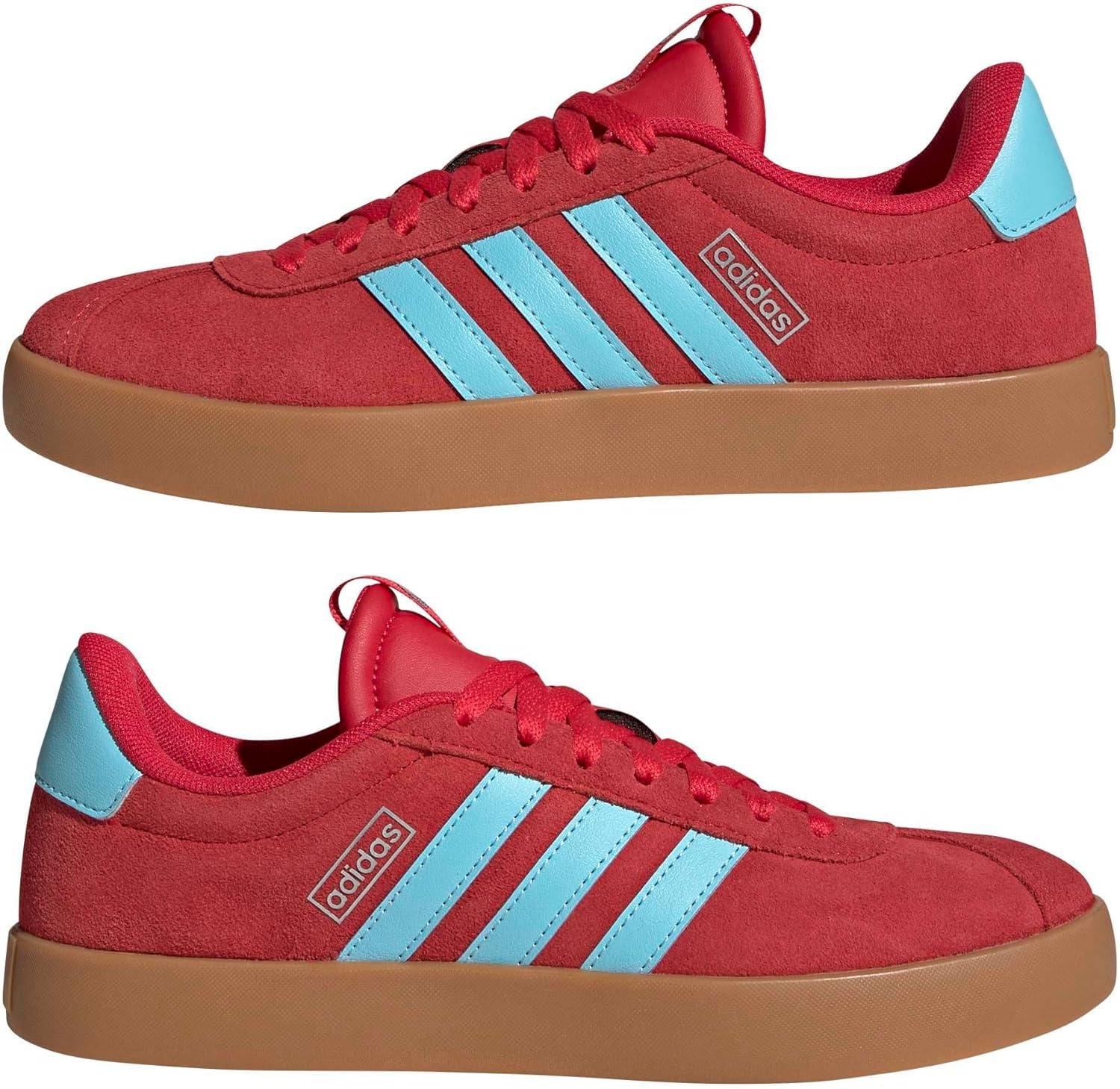 image:imageadidas Womens VL Court 30 SneakerPure RubyBliss BlueTech Grey Metallic