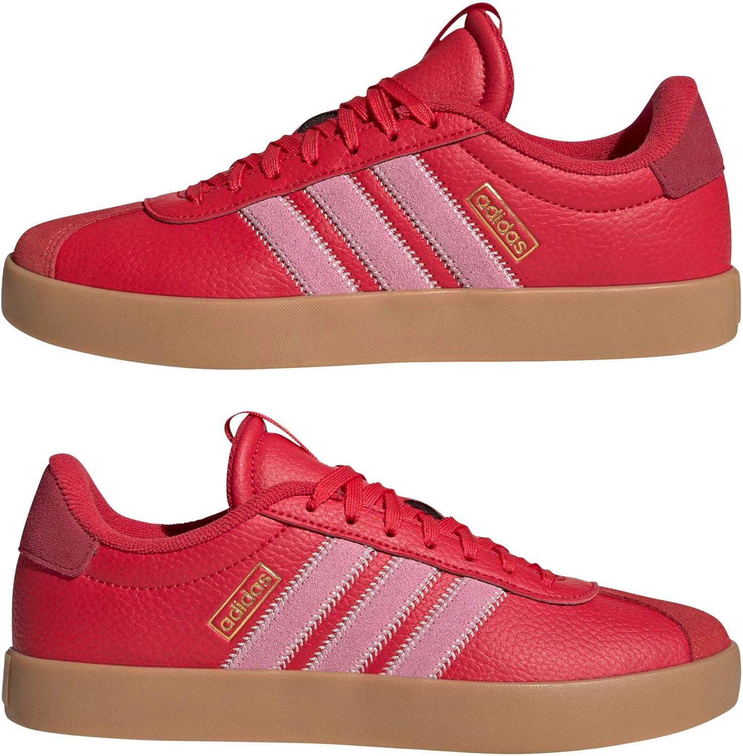 image:imageadidas Womens VL Court 30 SneakerPure RubySt Tropic BloomGold Metallic