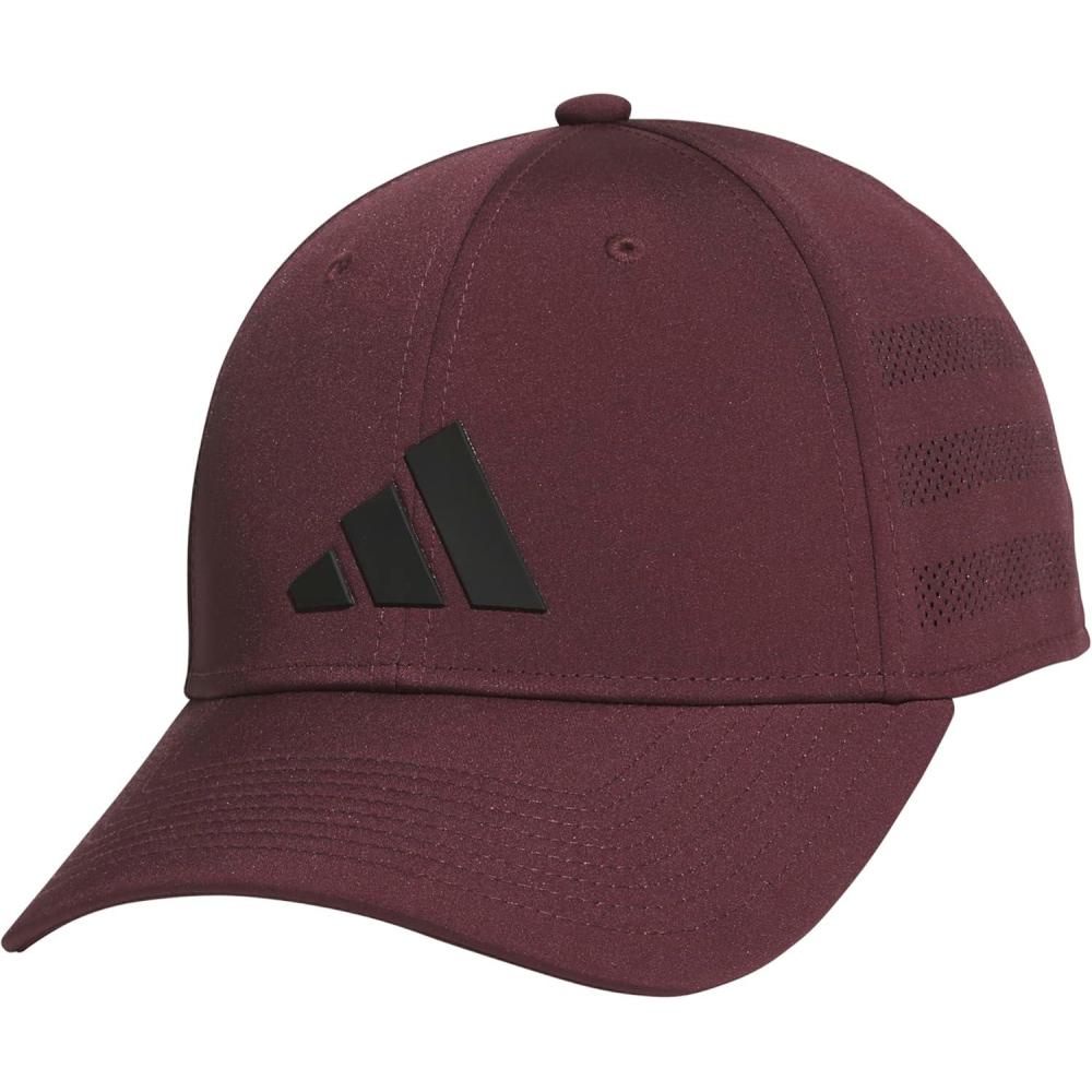 image:imageadidas Mens Gameday 5 Stretch Fit Hat Athletic Structured Baseball CapAurora Ruby RedBlack4