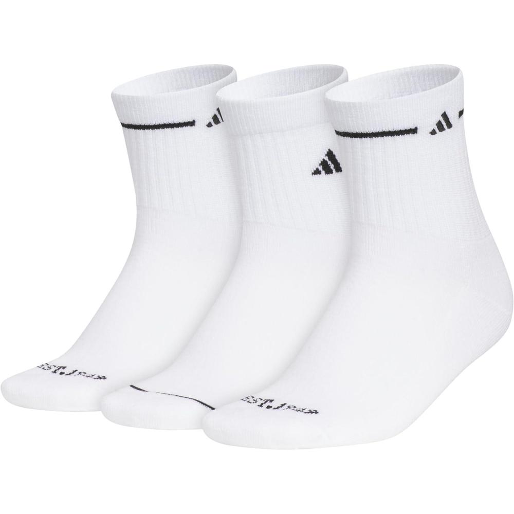 image:imageadidas Womens Cushioned Sport High Quarter Socks 3 Pairs Durable amp ComfortableWhiteBlack3