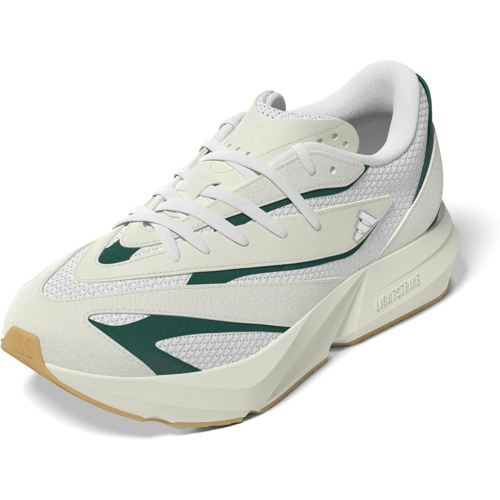 image:imageadidas Womens Lightstride SneakersOff WhiteSilver MetallicCollegiate Green