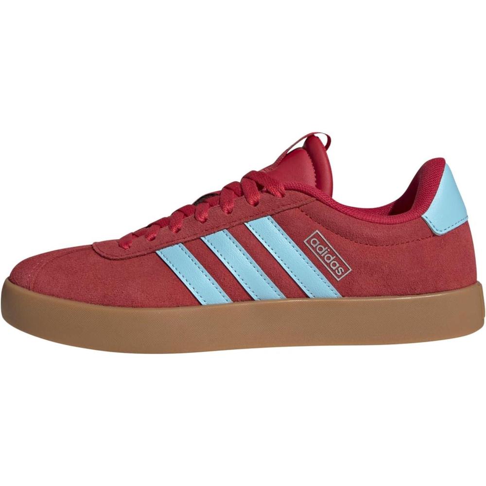 image:imageadidas Womens VL Court 30 SneakerPure RubyBliss BlueTech Grey Metallic