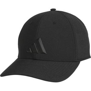 adidas Men’s Gameday 5 Stretch Fit Hat – Athletic Structured Baseball Cap(Black/Black/5)