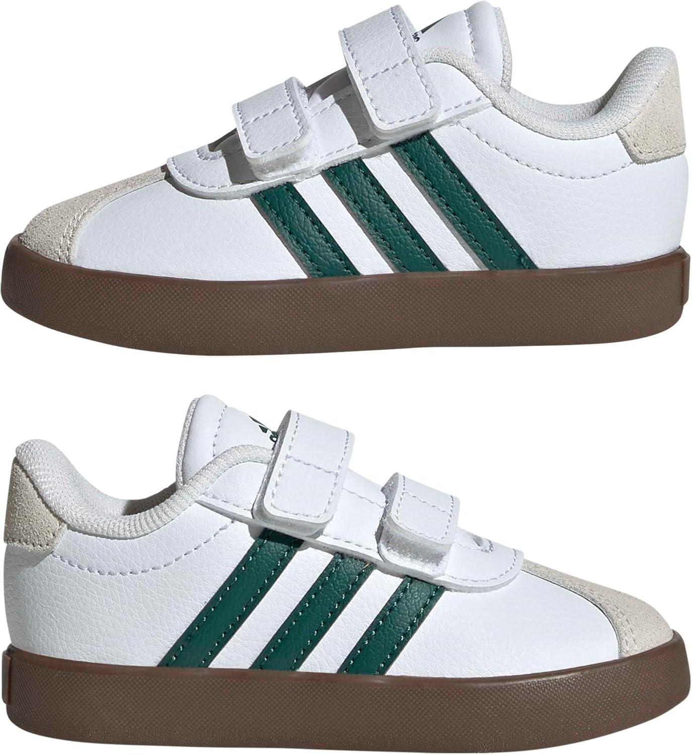 image:imageadidas Baby VL Court 30 Hook amp Loop ShoeWhiteCollegiate GreenGum