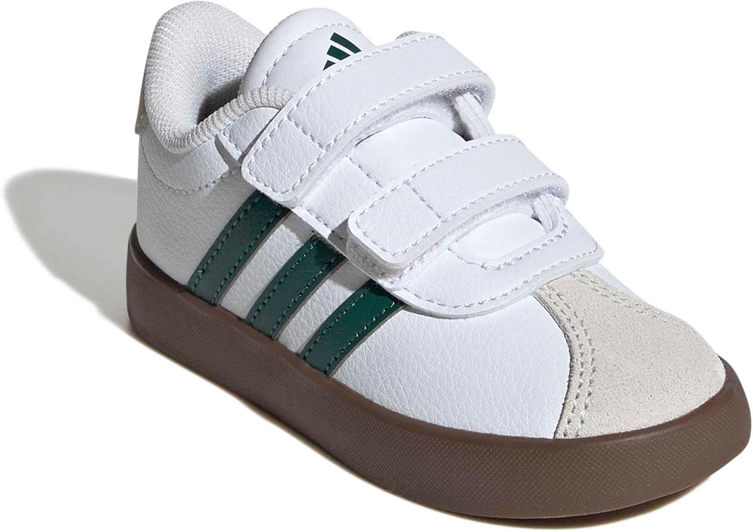 image:imageadidas Baby VL Court 30 Hook amp Loop ShoeWhiteCollegiate GreenGum