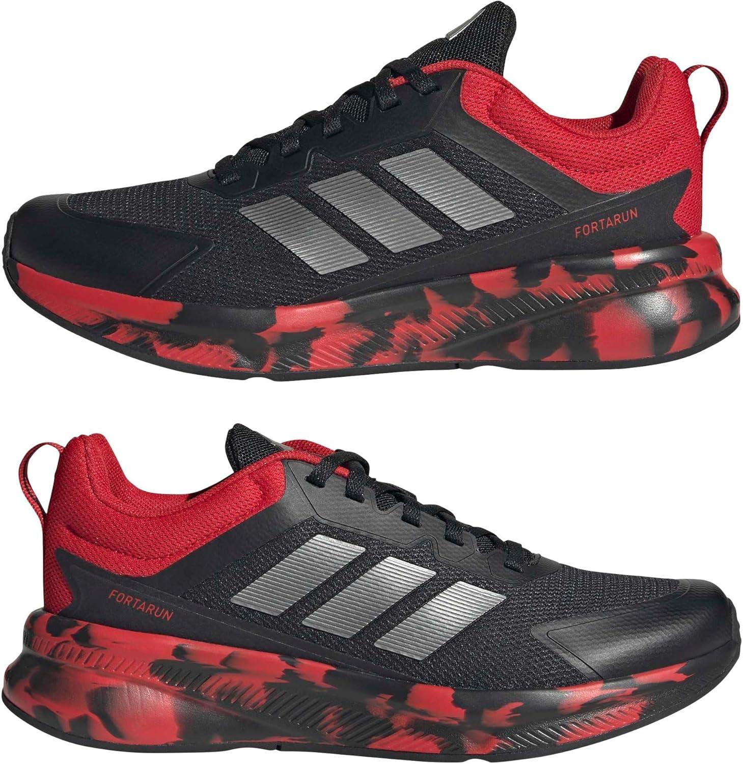 image:imageadidas Kids Fortarun 40BlackIron MetallicBetter Scarlet