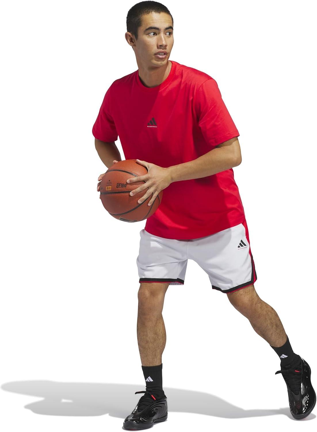 image:imageadidas Mens Basketball Foundation TShirtPure Ruby