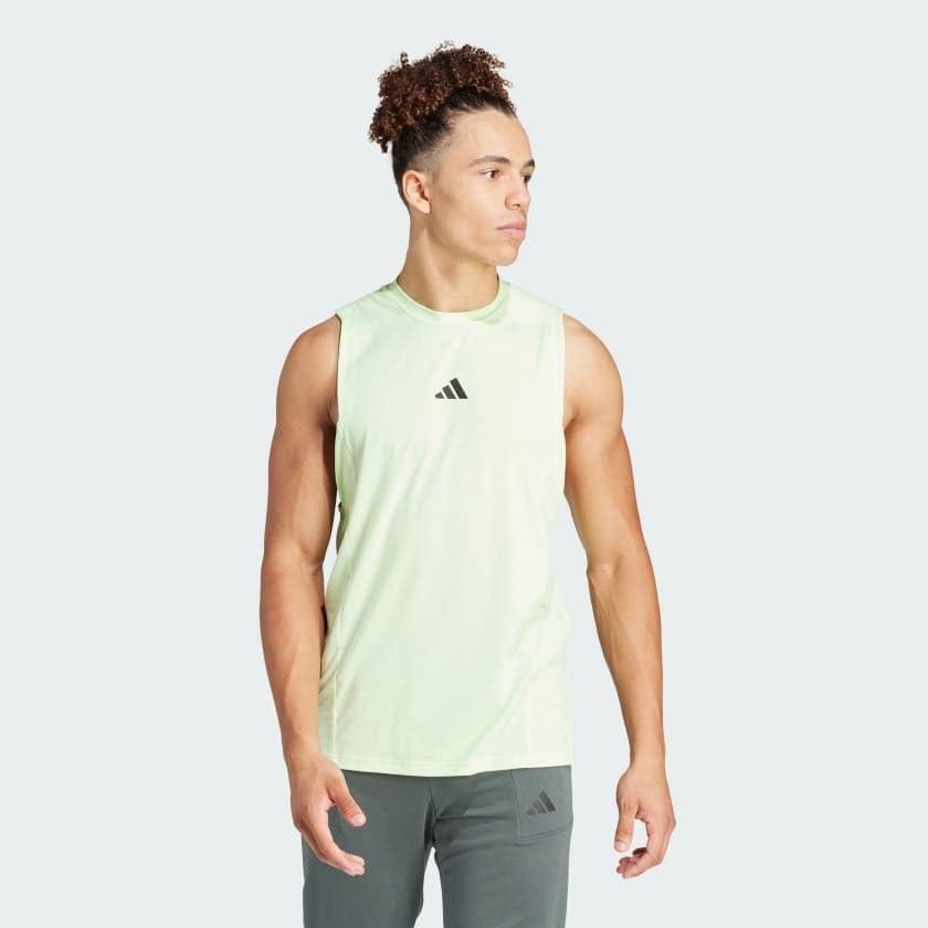 image:imageadidas Mens Designed for Training Workout Tank TopSemi Green Spark