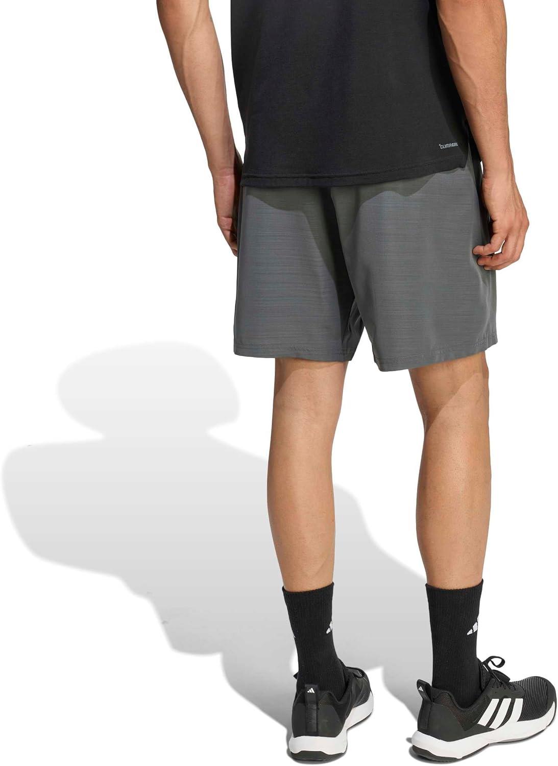 image:imageadidas Mens Workout Essentials Basic Melange Woven ShortBlack Melange
