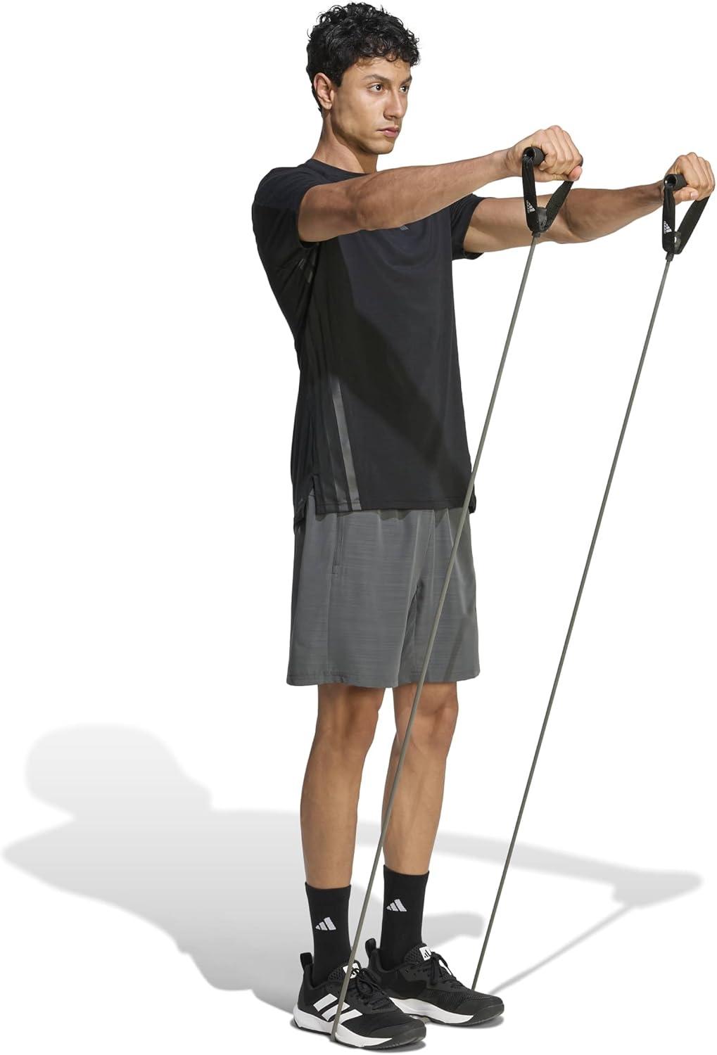 image:imageadidas Mens Workout Essentials Basic Melange Woven ShortBlack Melange