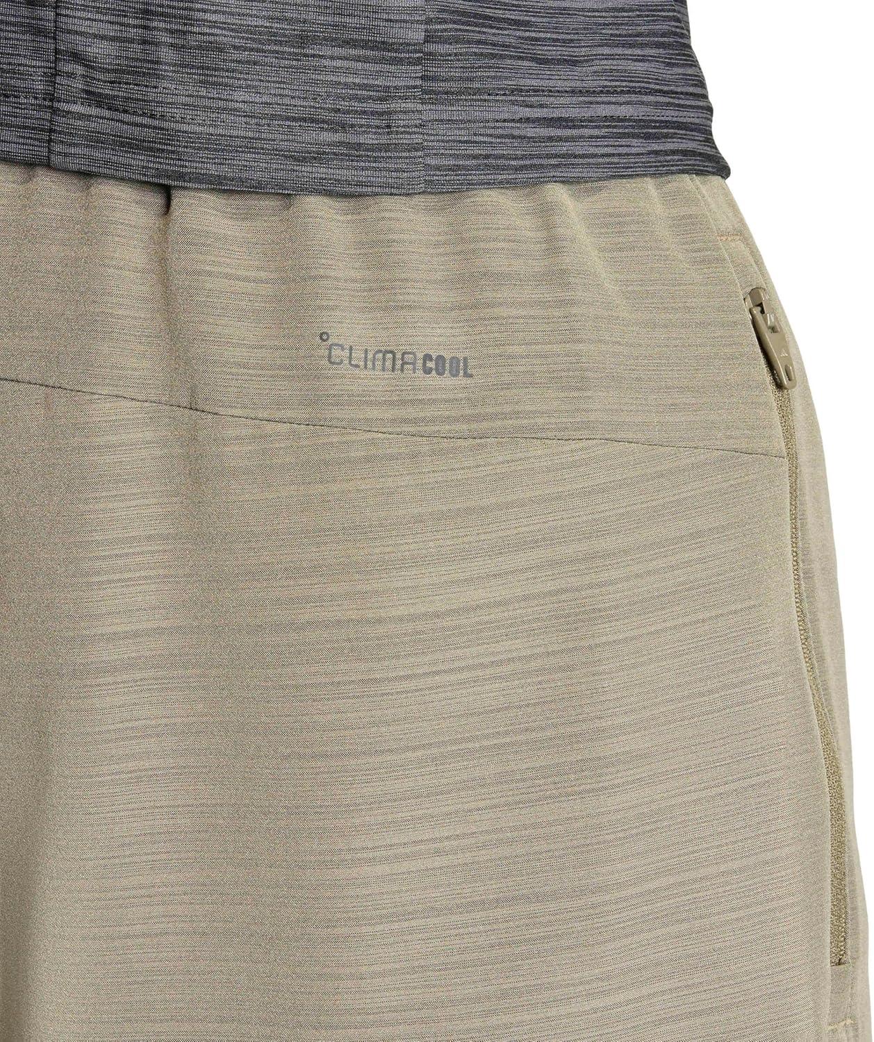 image:imageadidas Mens Workout Essentials Basic Melange Woven ShortOlive Strata Mel