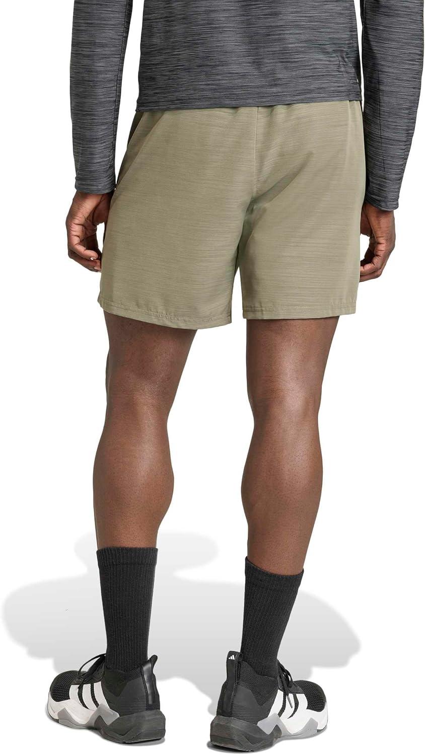 image:imageadidas Mens Workout Essentials Basic Melange Woven ShortOlive Strata Mel