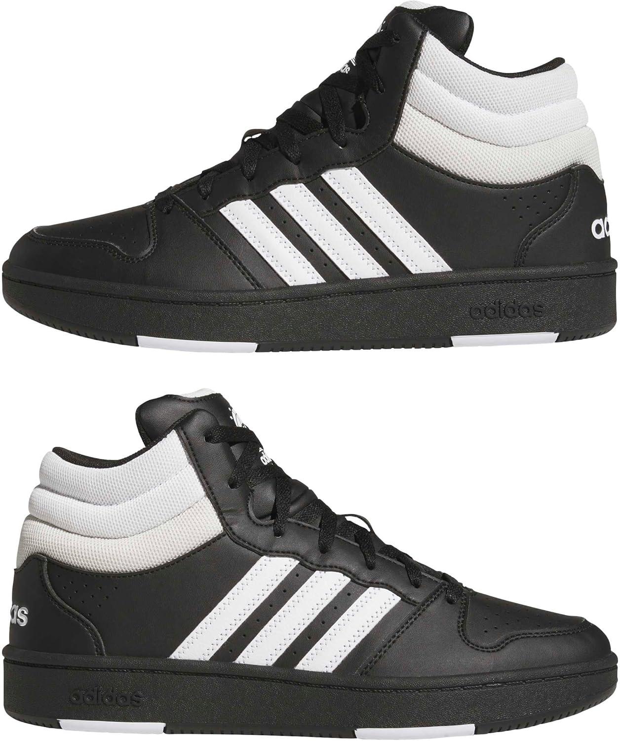 image:imageadidas Unisex Adult Hoops Classic Mid TopBlackWhiteOrbit Grey