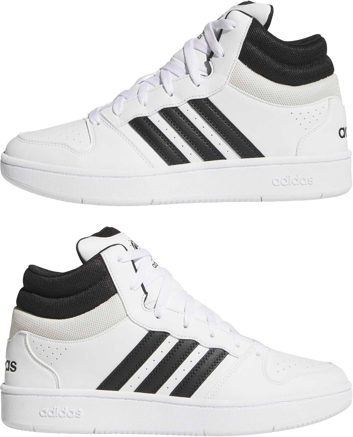 image:imageadidas Unisex Adult Hoops Classic Mid TopWhiteBlackOrbit Grey