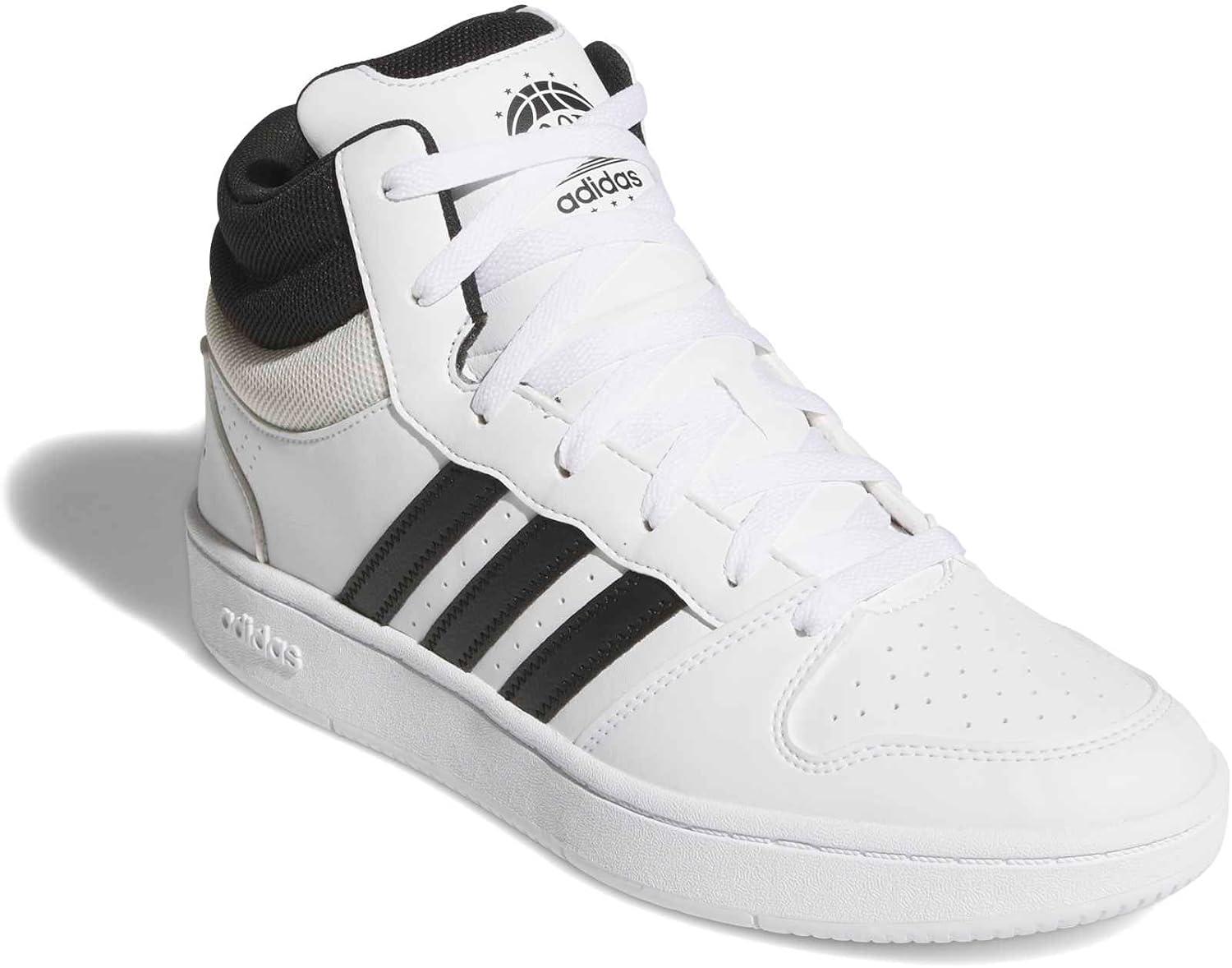 image:imageadidas Unisex Adult Hoops Classic Mid TopWhiteBlackOrbit Grey