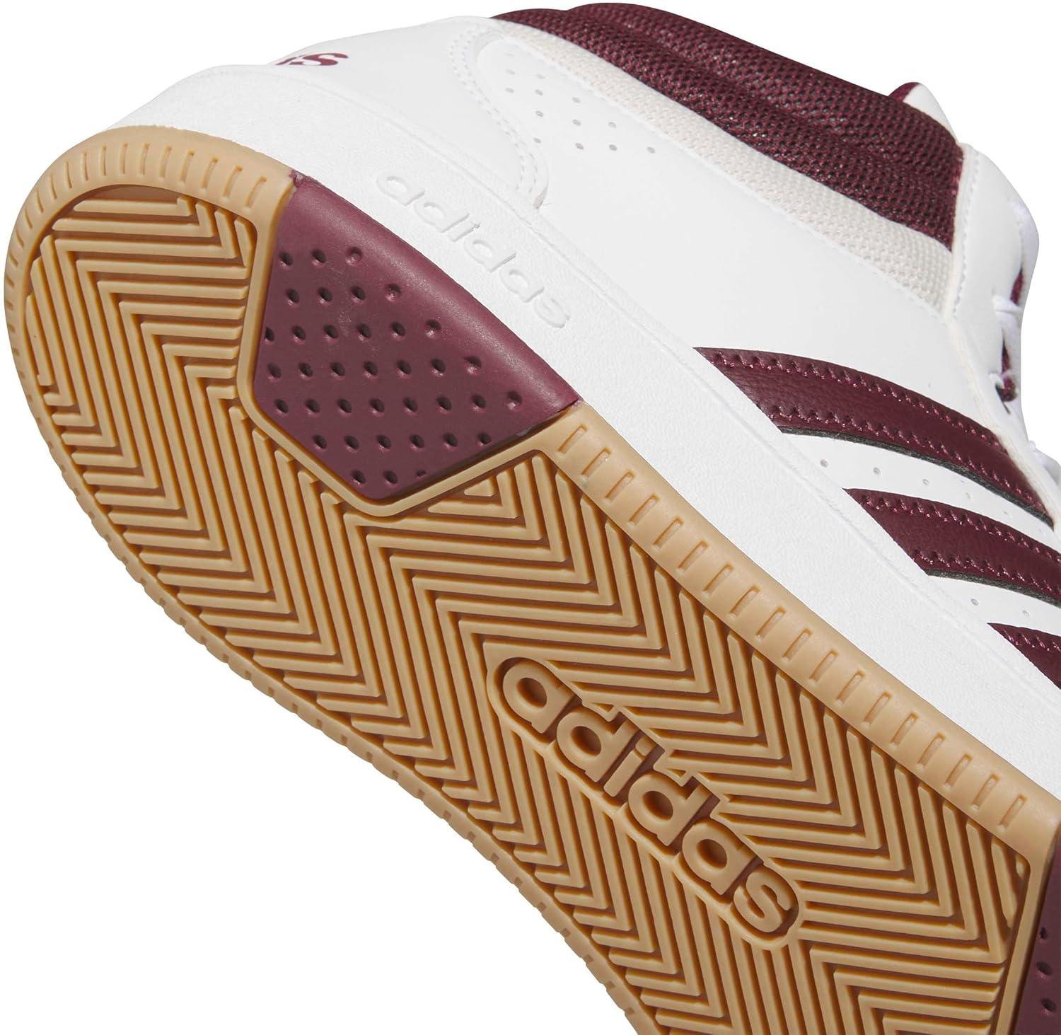 image:imageadidas Unisex Adult Hoops Classic Mid TopWhiteMaroonOrbit Grey
