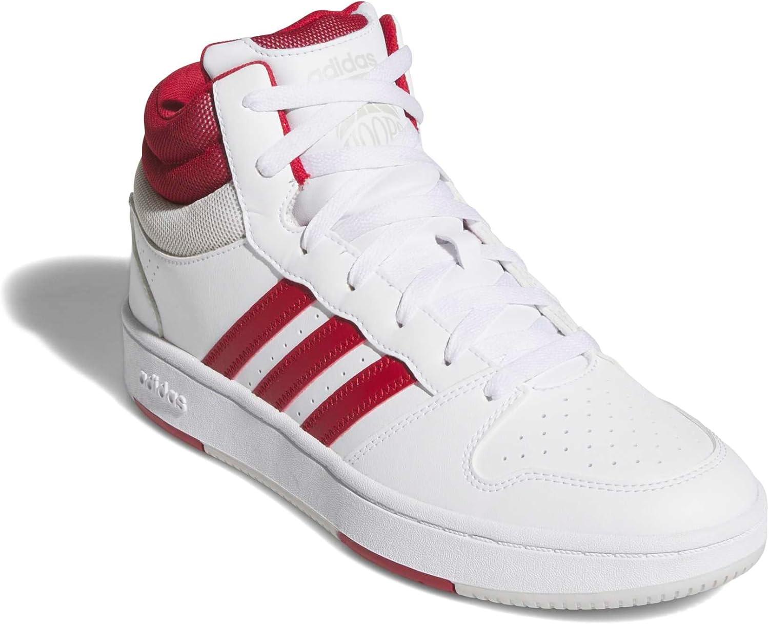 image:imageadidas Unisex Adult Hoops Classic Mid TopWhiteTeam Victory RedGrey
