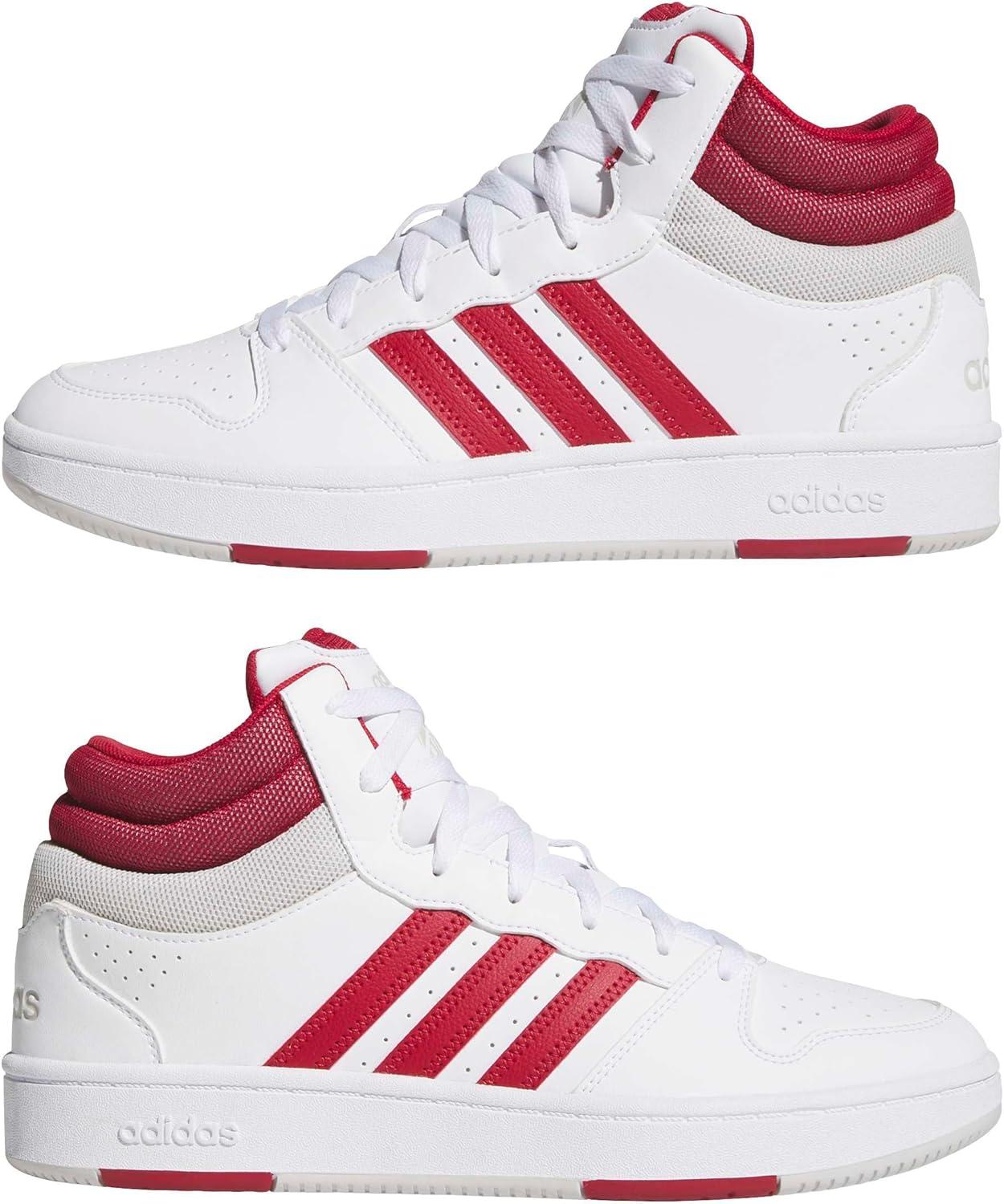 image:imageadidas Unisex Adult Hoops Classic Mid TopWhiteTeam Victory RedGrey