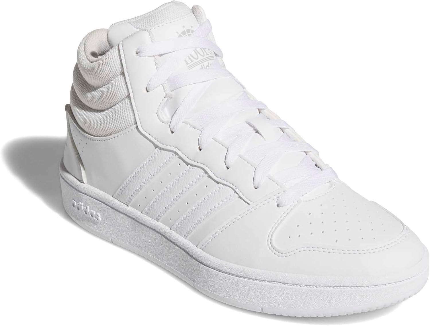 image:imageadidas Unisex Adult Hoops Classic Mid TopWhiteWhiteGrey
