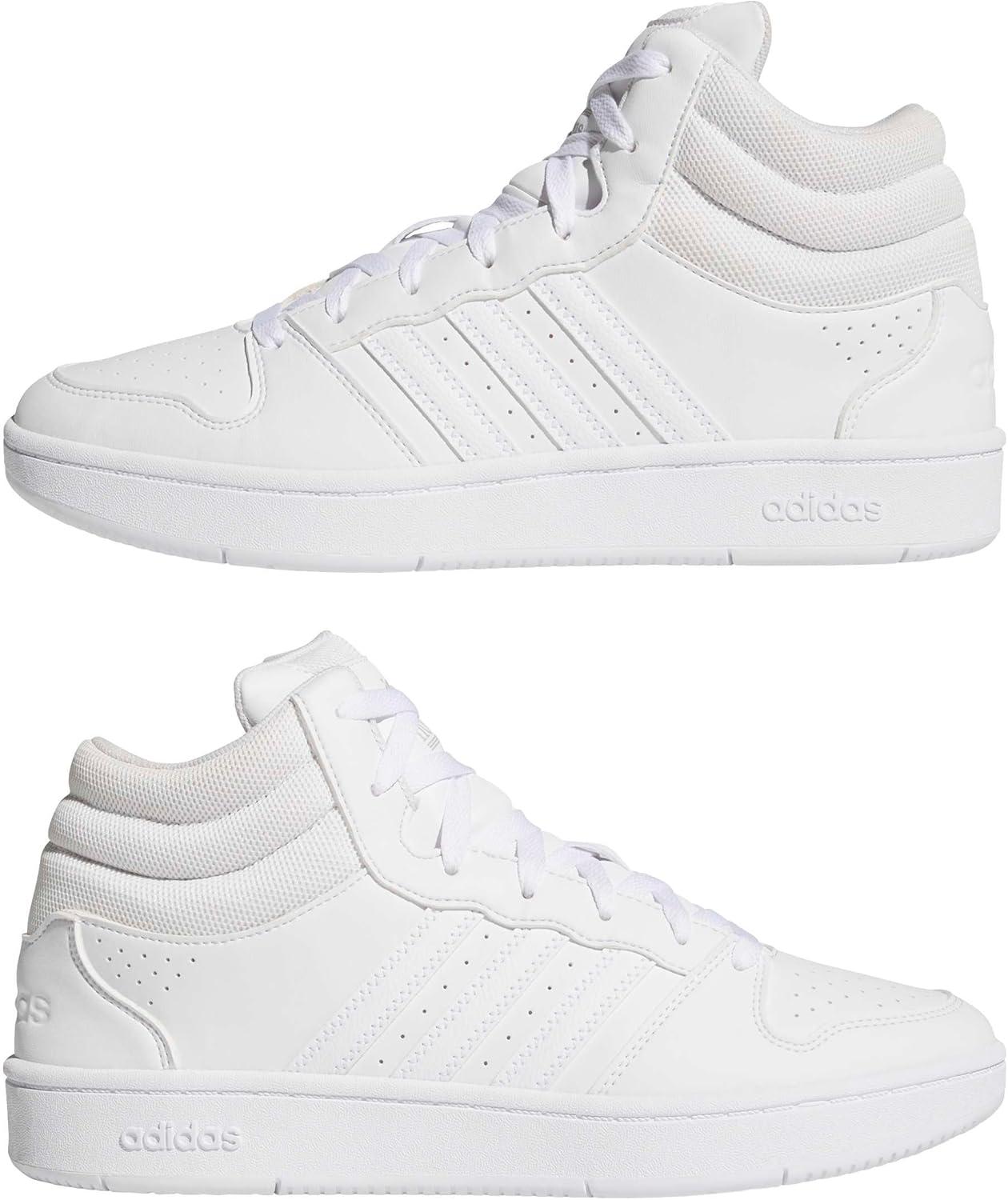 image:imageadidas Unisex Adult Hoops Classic Mid TopWhiteWhiteGrey