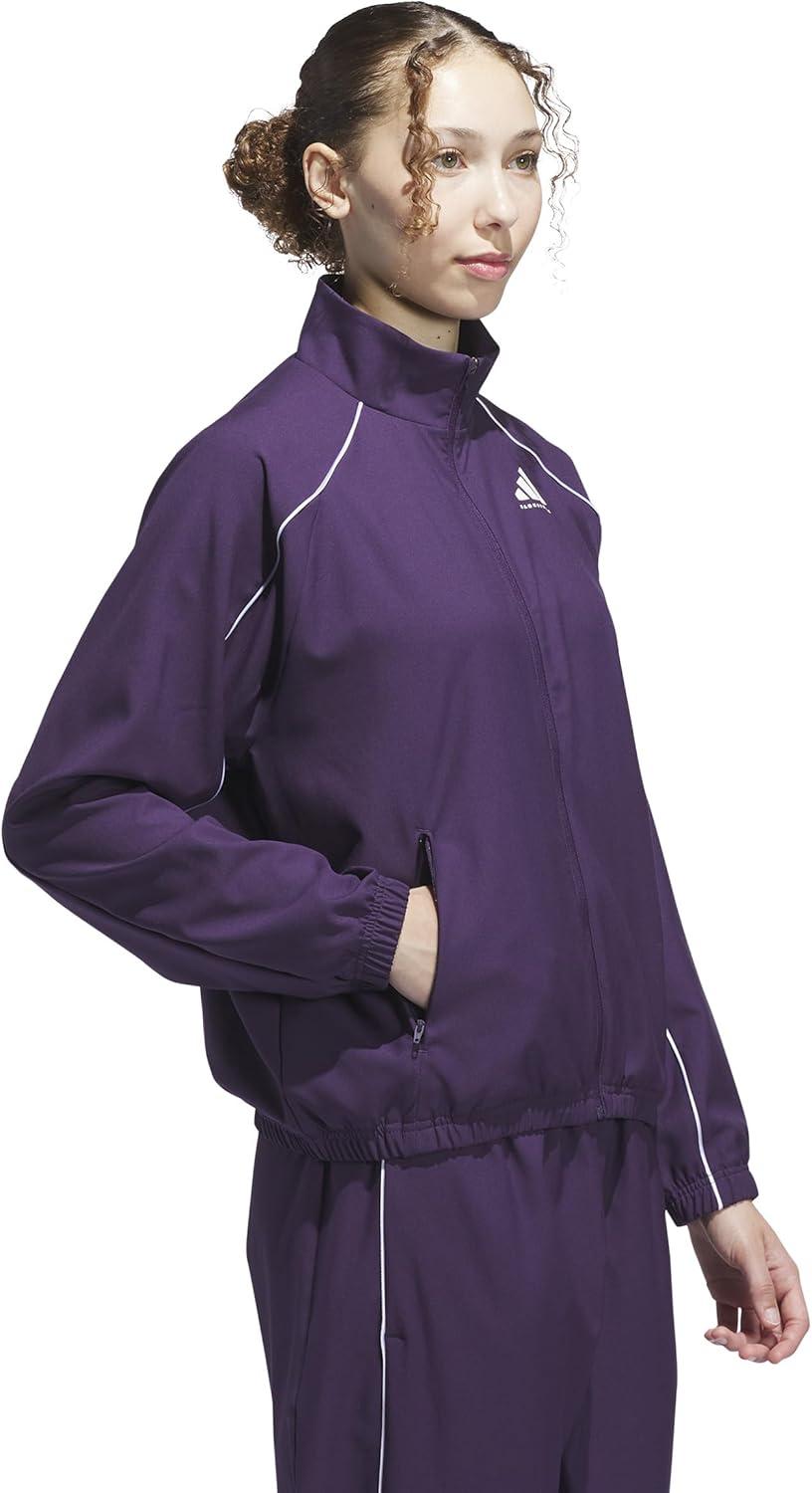 image:imageadidas Womens Crazylite Woven Basketball JacketAurora PlumWhite